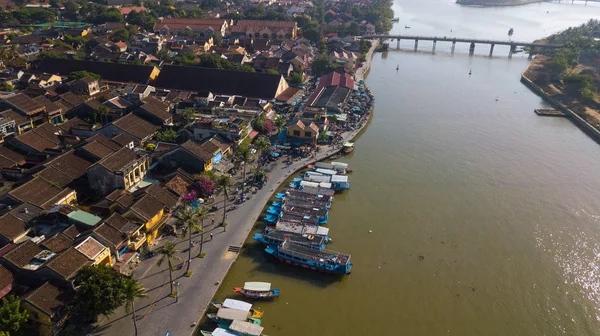 Luchtfoto Van Hoi Een Oude Stad Oude Stad Hoian Panoramisch — Stockfoto