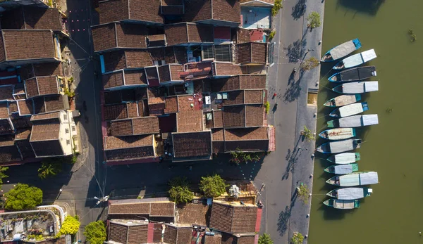 Vista Aérea Panorámica Hoi Casco Antiguo Ciudad Antigua Hoian Royalty — Foto de Stock