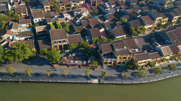 Vista Aérea Panorámica Hoi Casco Antiguo Ciudad Antigua Hoian Royalty — Foto de Stock