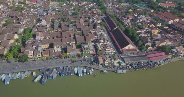 Hoian Pazar Panoraması Hoi Eski Bir Şehir Havadan Görünümü Veya — Stok video
