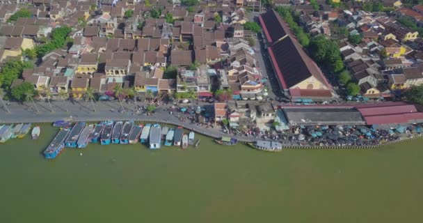 Panorama Hoian Trhu Letecký Pohled Staré Město Hoi Nebo Hoian — Stock video