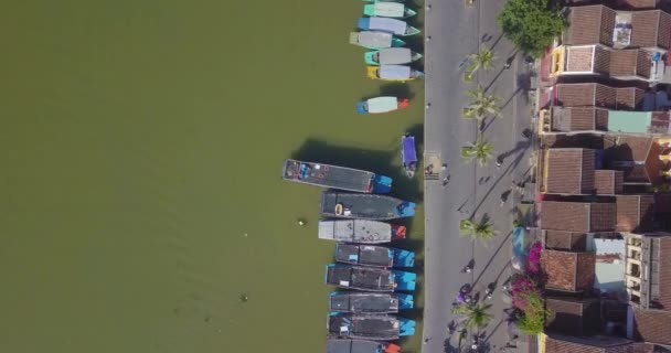 Luchtfoto Van Hoi Een Oude Stad Oude Stad Hoian Panoramisch — Stockvideo