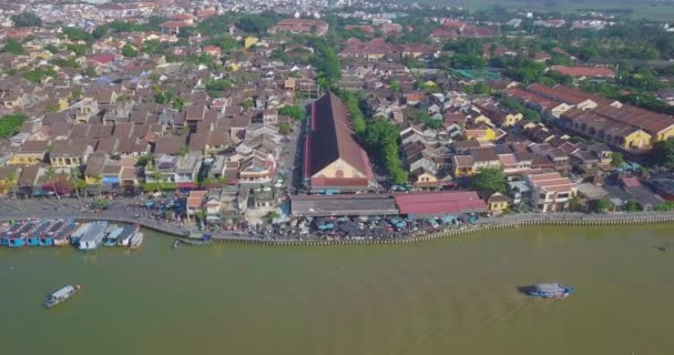 Panorama Del Mercato Hoian Veduta Aerea Hoi Una Città Vecchia — Video Stock