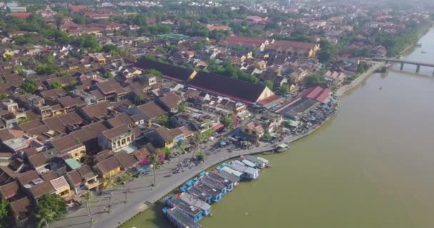 Panorama Rynku Hoian Widok Lotu Ptaka Hoi Old Town Lub — Wideo stockowe