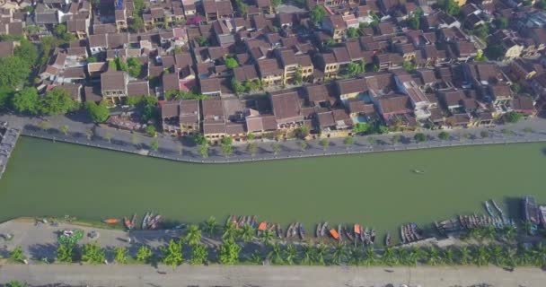 Luchtfoto Van Hoi Een Oude Stad Oude Stad Hoian Royalty — Stockvideo