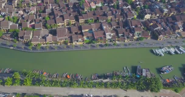 Aerial View Panorama Hoi Old Town Hoian Ancient Town Royalty — Stock Video