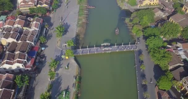 Luchtfoto Van Hoi Een Oude Stad Oude Stad Hoian Royalty — Stockvideo