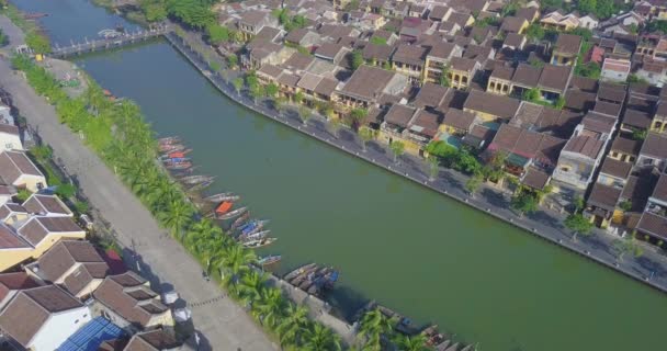 Luchtfoto Van Hoi Een Oude Stad Oude Stad Hoian Panoramisch — Stockvideo