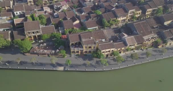 Aerial View Hoi Old Town Hoian Ancient Town Royalty High — Stock Video