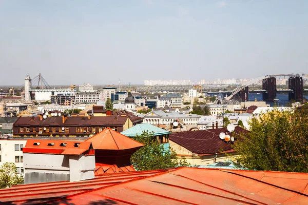 Kiev Ukrayna Vozdvizhenka Çatı Görünümü Podol Üzerinde Şehir Manzarası — Stok fotoğraf