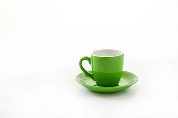 Tazza Piattino Isolato Sfondo Bianco — Foto Stock