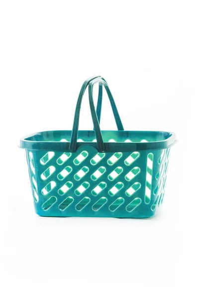 Empty Shopping Basket Isolated White Background — Stock Photo, Image