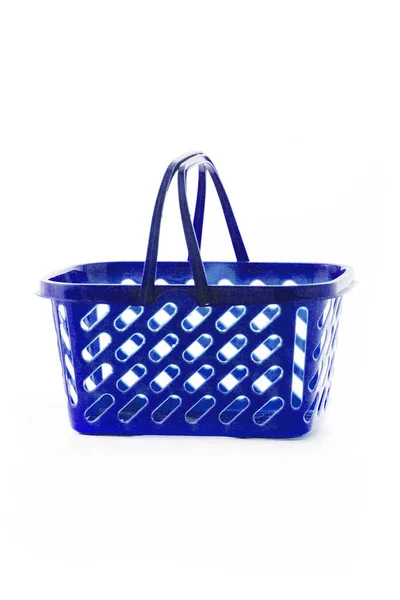 Empty Shopping Basket Isolated White Background — Stock Photo, Image