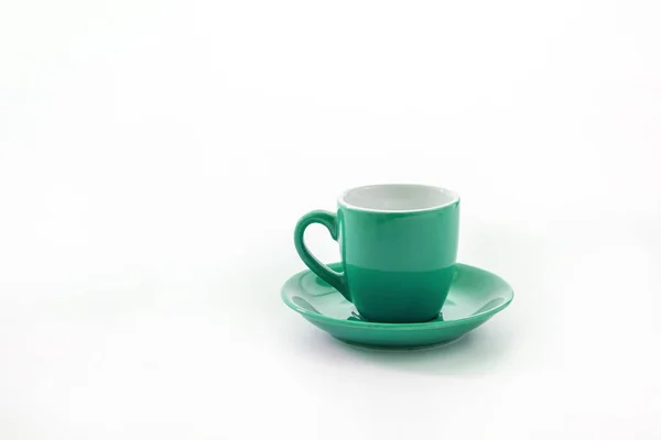 Чашка Блюдце Ізольовані Білому Фоні — стокове фото