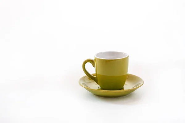 Tasse Und Untertasse Isoliert Auf Weißem Hintergrund — Stockfoto