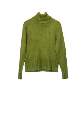 Beyaz arka plan üzerinde izole boğaz altında sıcak yün kazak. Resmi kol demiri ve omuzlar için.