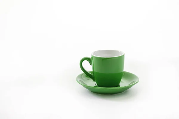 Tazza Piattino Isolato Sfondo Bianco — Foto Stock