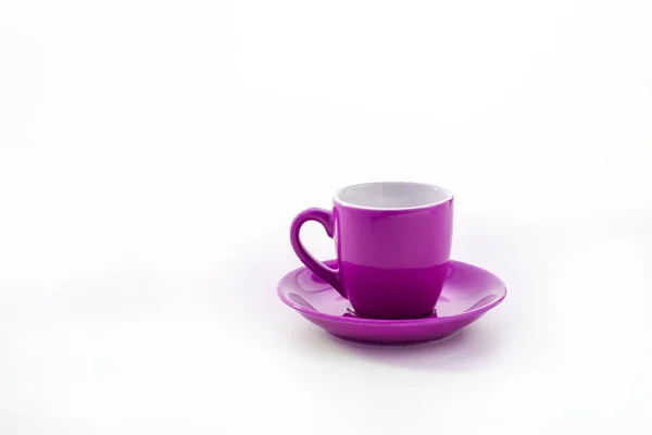 Tazza Piattino Isolato Sfondo Bianco — Foto Stock