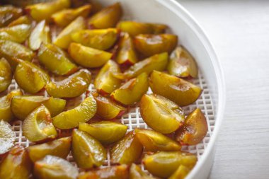 Erik bir kurutucu kurutma makinesi, yakın çekim dilimlenmiş. Yukarıdan görüntülemek