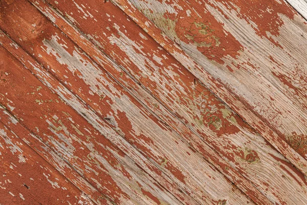 Деревянный фон из старых досок, кирпично-красный оранжевый — стоковое фото