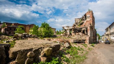 Vyborg street, eski Finlandiya evde Vyborg şehir. Vyborg, Rusya 18 2018 olabilir
