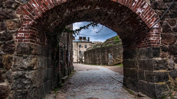 Vyborg street, eski Finlandiya evde Vyborg şehir. Vyborg, Rusya 18 2018 olabilir