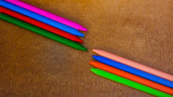 Crayon Tips Close Shallow Depth Field Dreamy Impressional Feel Rainbow — Stock Photo, Image