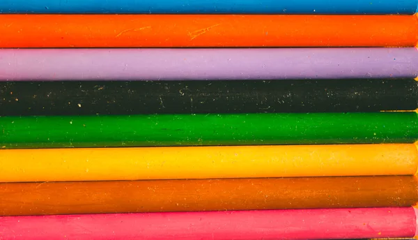 Crayon Tips Close Shallow Depth Field Dreamy Impressional Feel Rainbow — Stock Photo, Image