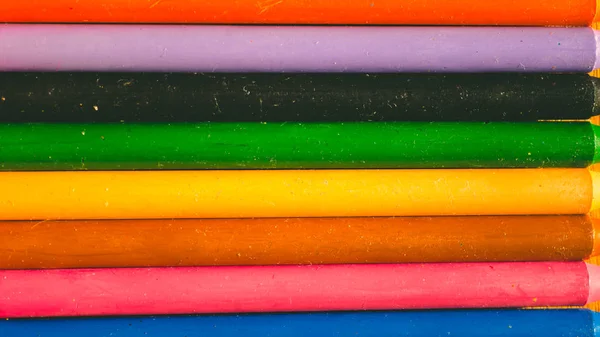 Crayon Tips Close Shallow Depth Field Dreamy Impressional Feel Rainbow — Stock Photo, Image