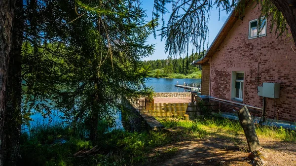 Casa Ilha Valaam Parte Norte Lago Ladoga República Carélia Federação — Fotografia de Stock