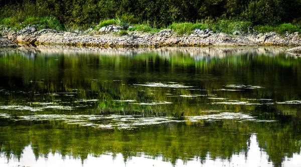 Sandigen Hügeln See Der Sandigen Schlucht Warmen Farben Hintergrund Gelber — Stockfoto