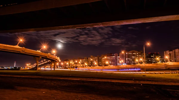 Saint Petersburg Rusko Listopadu 2018 Time Lapse Večer Dálnice Západní — Stock fotografie