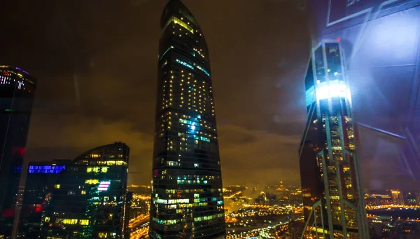 Moscow City Skyscraper Moscow International Business Centre Twilight Time Moscow — Stock Photo, Image