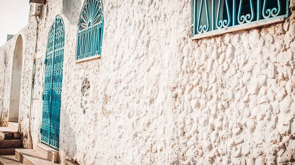 Hammamet Medina Calles Con Paredes Azules Túnez Norte África — Foto de Stock