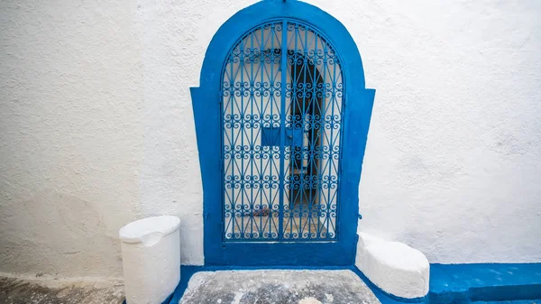 Hammamet Medina Calles Con Paredes Azules Túnez Norte África — Foto de Stock