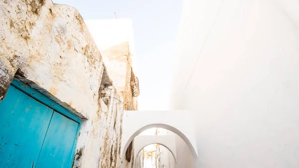 Hammamet Medina Calles Con Paredes Azules Túnez Norte África — Foto de Stock