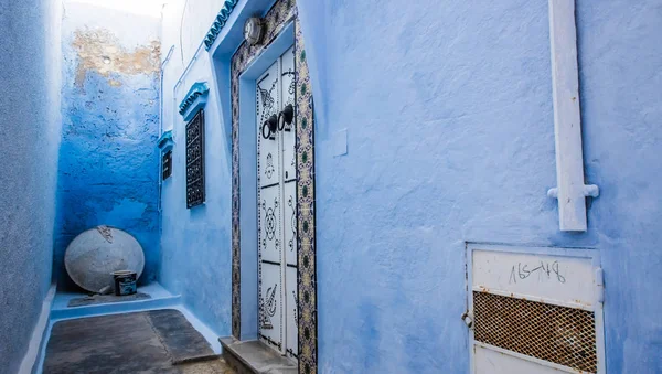 Hammamet Medina Calles Con Paredes Azules Túnez Norte África — Foto de Stock
