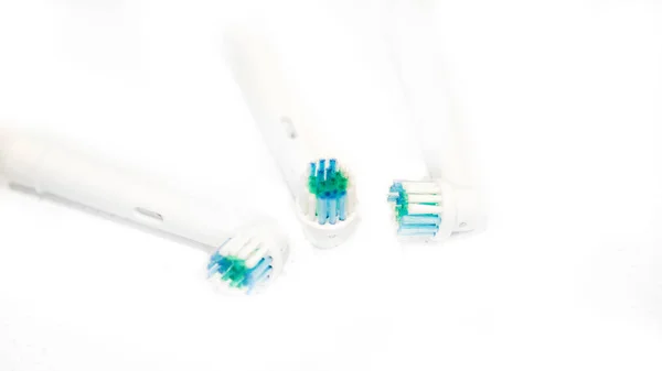 Toothbrush Isolated White Background Tooth Brushes Scattered Table Collection Elegant — Stock Photo, Image