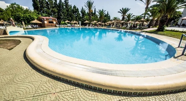 Outdoor Big Blue Hermosa Piscina Limpia Hotel Ciudad Limassol Túnez — Foto de Stock