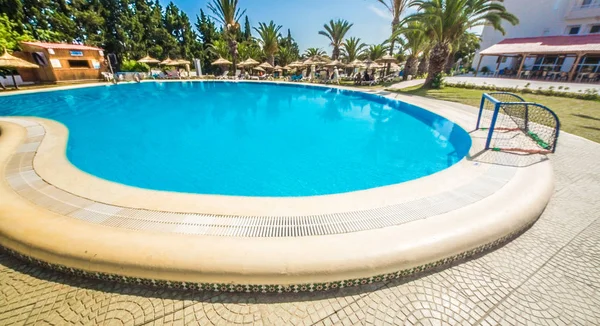 Outdoor Big Blue Hermosa Piscina Limpia Hotel Ciudad Limassol Túnez — Foto de Stock