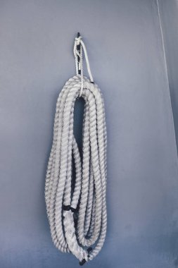 Ligurya Denizi, İtalya yatta geminin halatlar. Bir halatı Close-up