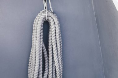 Ligurya Denizi, İtalya yatta geminin halatlar. Bir halatı Close-up