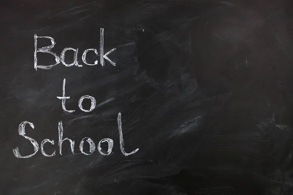 Terug Naar School Inscriptie Zwarte Schoolbord Het Concept Van Onderwijs — Stockfoto