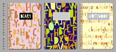 Kapak tasarımı için yazdırma dahil seamless modeli ile defter ve günlüğü.