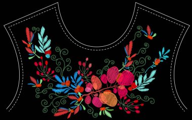 Moda çiçek nakış.