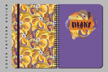 Kapak tasarımı için yazdırma dahil seamless modeli ile defter ve günlüğü.