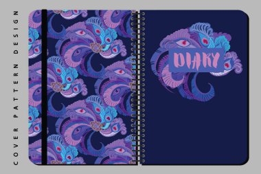 Kapak tasarımı için yazdırma dahil seamless modeli ile defter ve günlüğü.