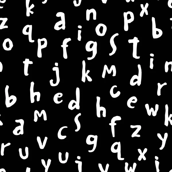 ABC of alfabet zwarte naadloze witpatroon . — Stockvector