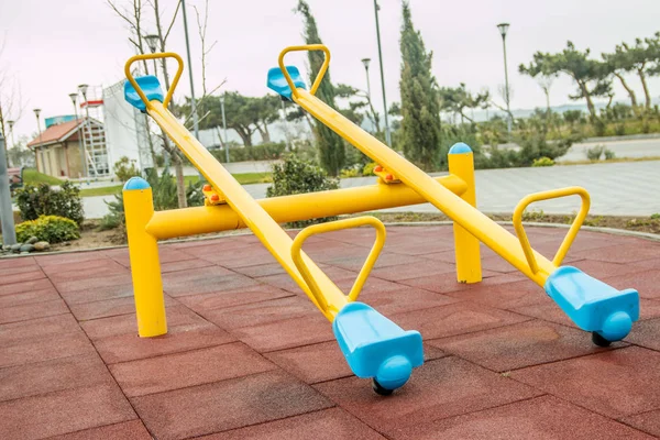 Playground equipment in the park.