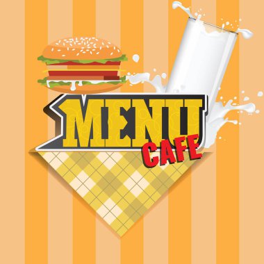 Vektör menü kartları veya kapak tasarım şablonu. Cafe menü simgesi logosu.